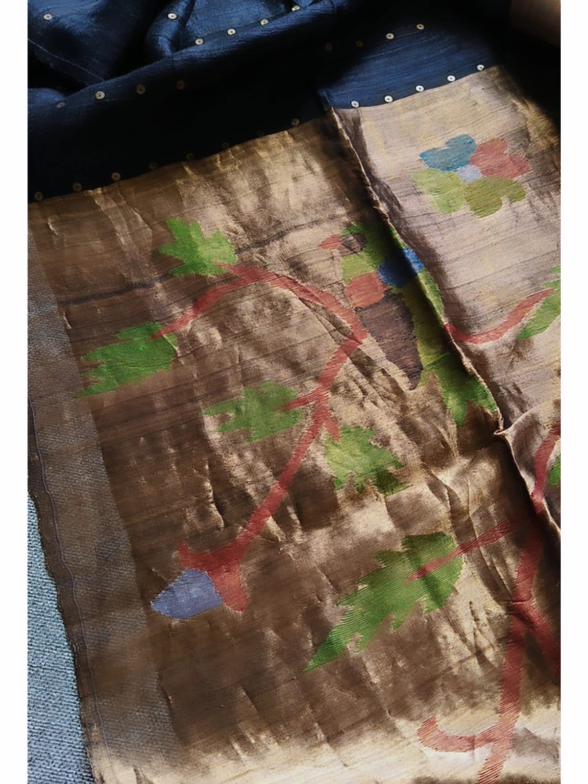 Doriya - Sequin Panel Matka Silk Saree with Resham Weaving and Paithani Anchal by Rihyaaz, premium handwoven festive silk saree for weddings and traditional occasions.