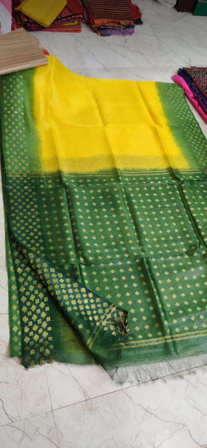 Keyalata Pure Silk Linen Diamond Weaved Handwoven Saree by Rihyaaz featuring elegant diamond weave, premium silk linen fabric, and timeless festive ethnic wear.