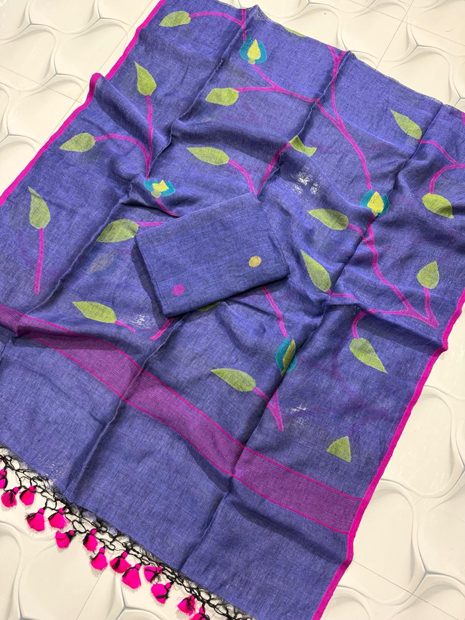 🍁 Pure Joyshree Linen Jamdani Handwoven Suits 🍁| Rihyaaz