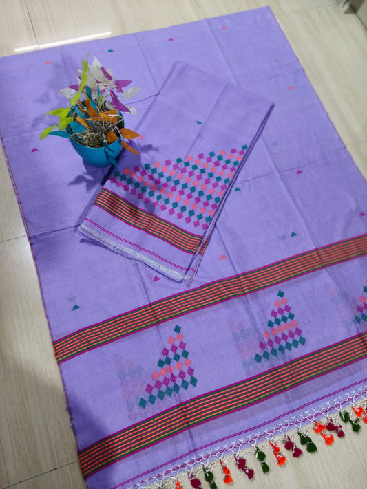Trayee - Mul Cotton Needle-Weaved Jamdani Suit Set | Rihyaaz