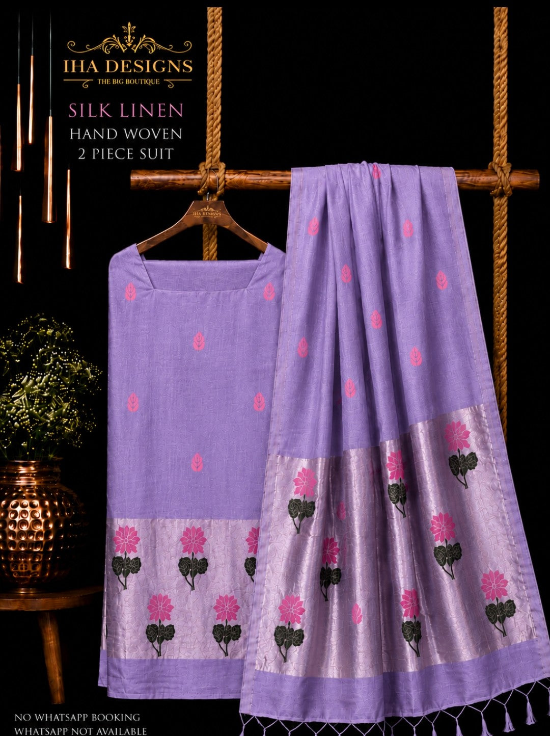 Samya silk linen tissue Meenakari Jamdani suit by Rihyaaz Fashions