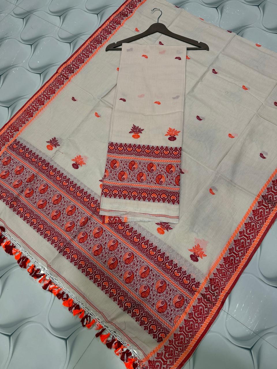 Rihyaaz Cotton Baluchuri Cotton-by-Cotton handwoven suit with 2.5 meter cotton top and 2.5 meter dupatta