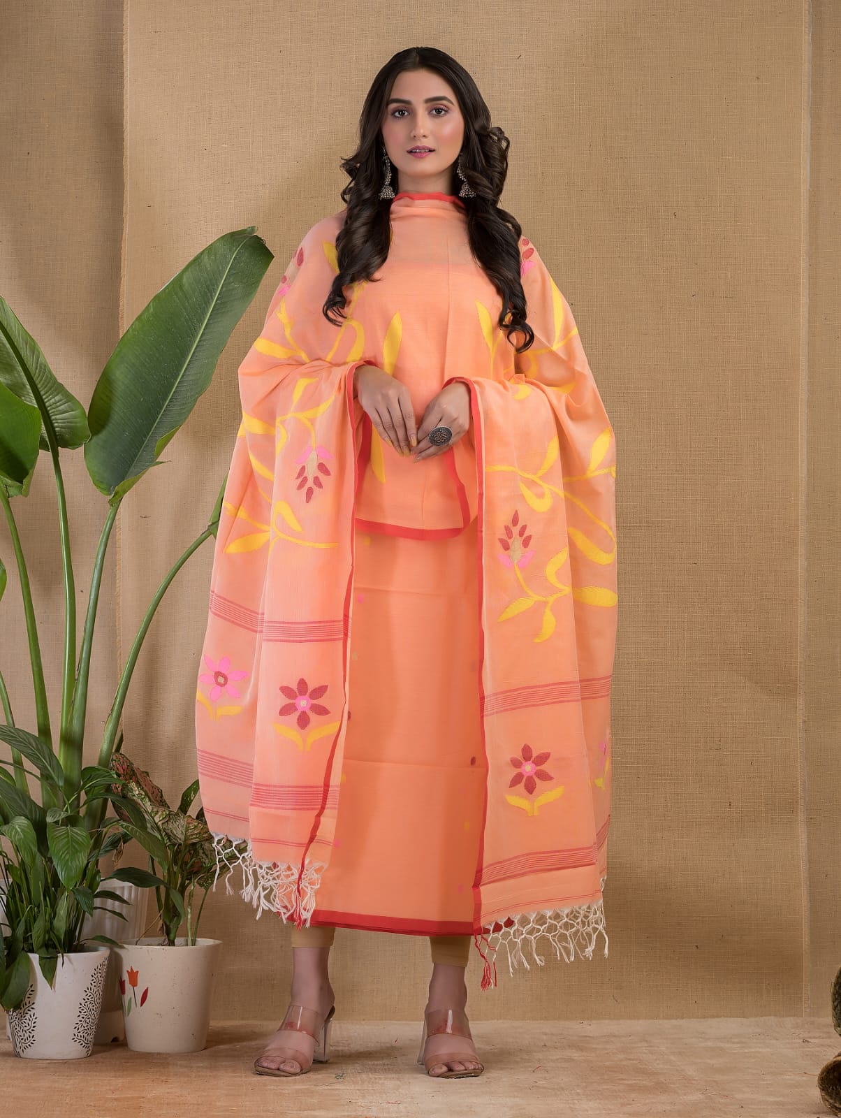 🌸Tantuj Lata — Jamdani Cotton Suit Set | Rihyaaz