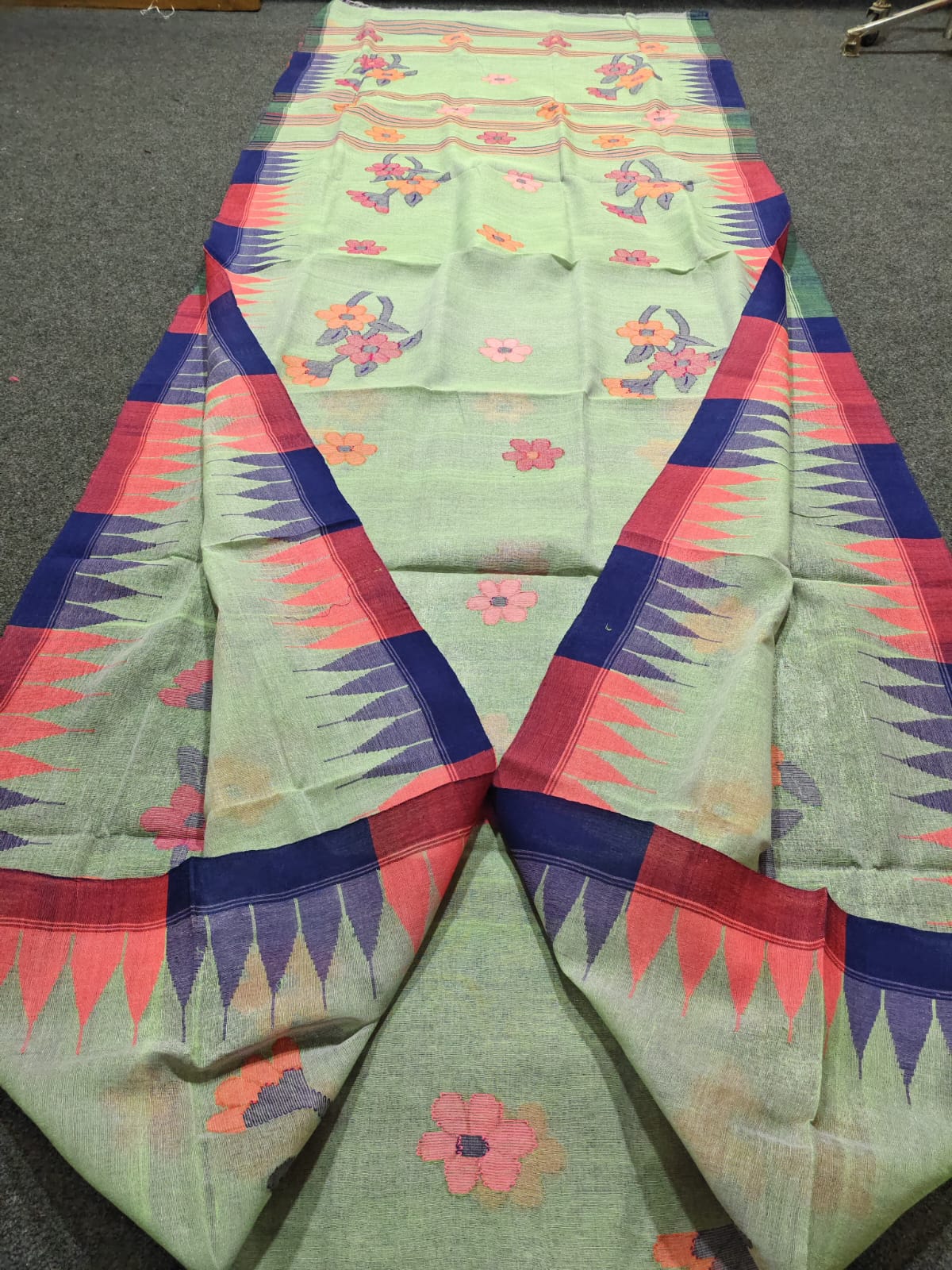 Moirangphee cotton handloom saree by Rihyaaz, showcasing traditional Indian weaving craftsmanship and elegant ethnic design