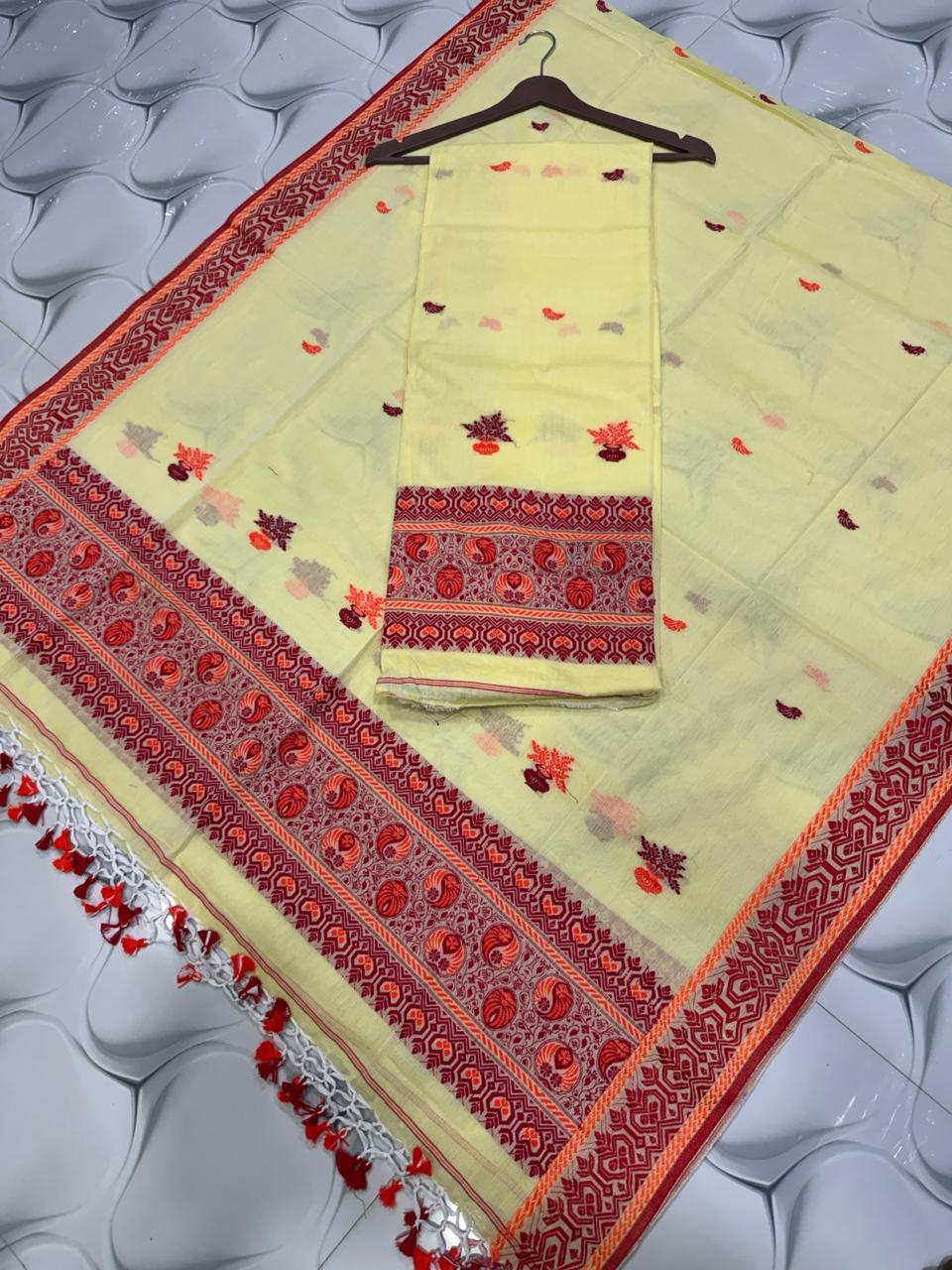 Rihyaaz Cotton Baluchuri Cotton-by-Cotton handwoven suit with 2.5 meter cotton top and 2.5 meter dupatta