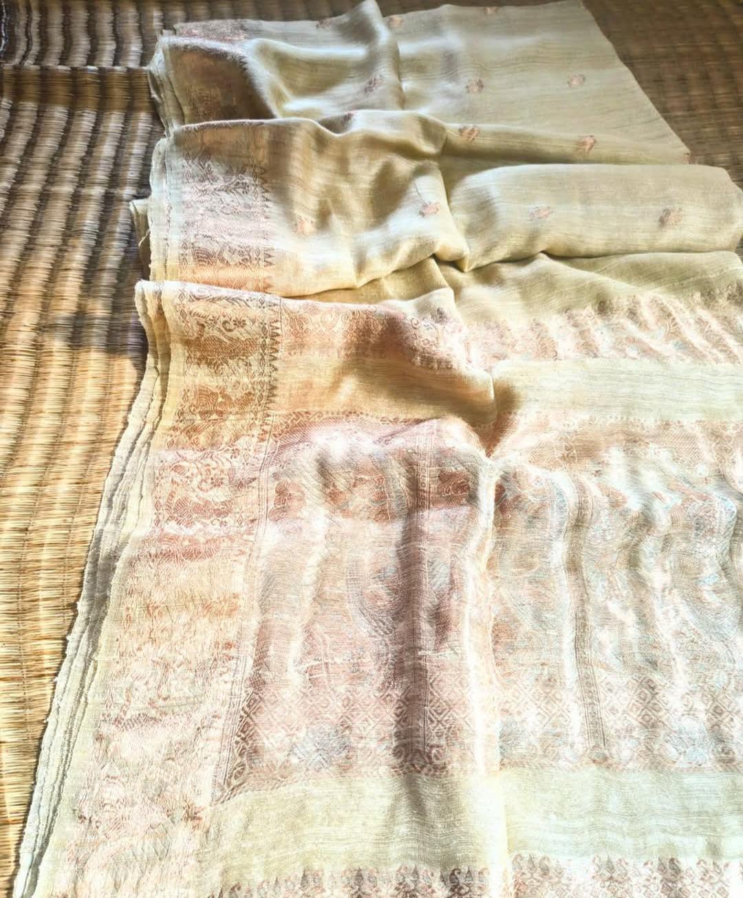 Putul - Authentic Pure Matka Handloom Baluchuri Silk Saree by Rihyaaz, Silk Mark Certified handwoven Bengal silk saree with traditional Baluchuri motifs, premium handcrafted festive and bridal ethnic wear.