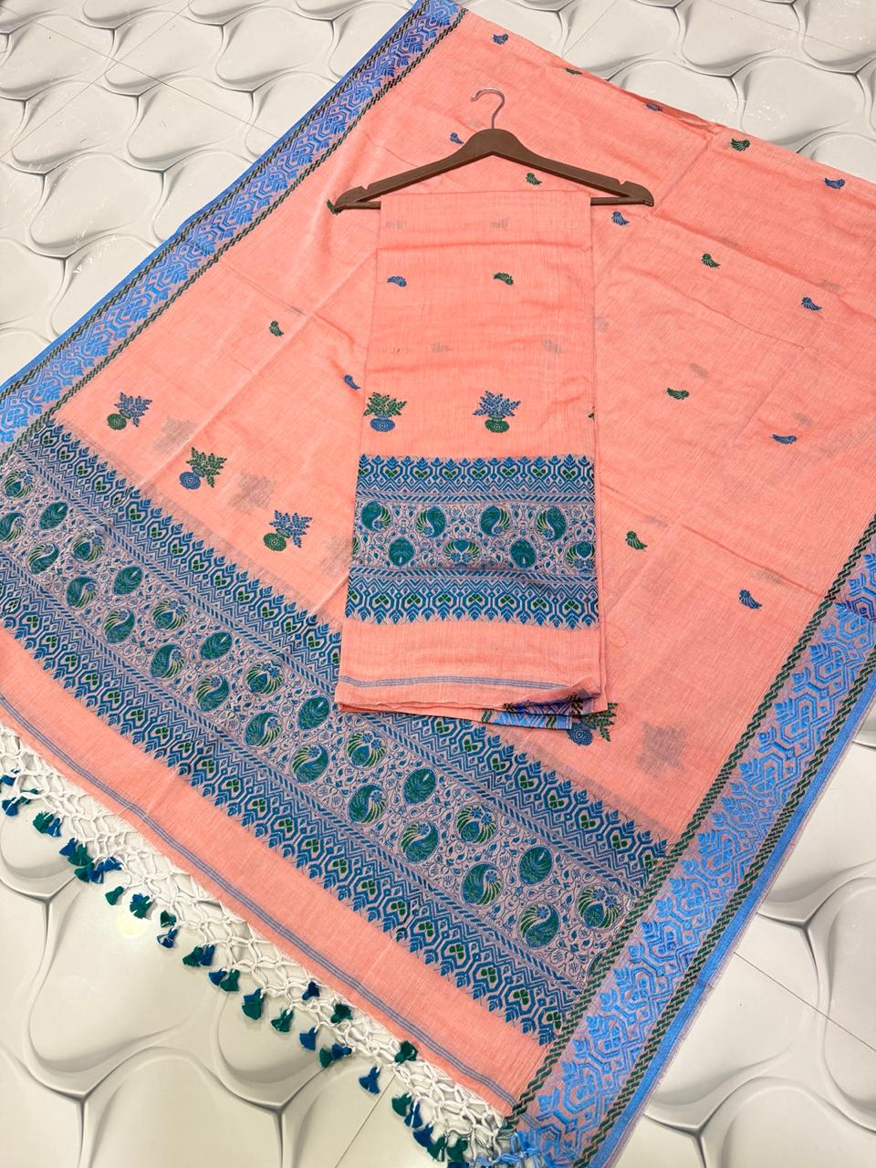 Rihyaaz Cotton Baluchuri Cotton-by-Cotton handwoven suit with 2.5 meter cotton top and 2.5 meter dupatta