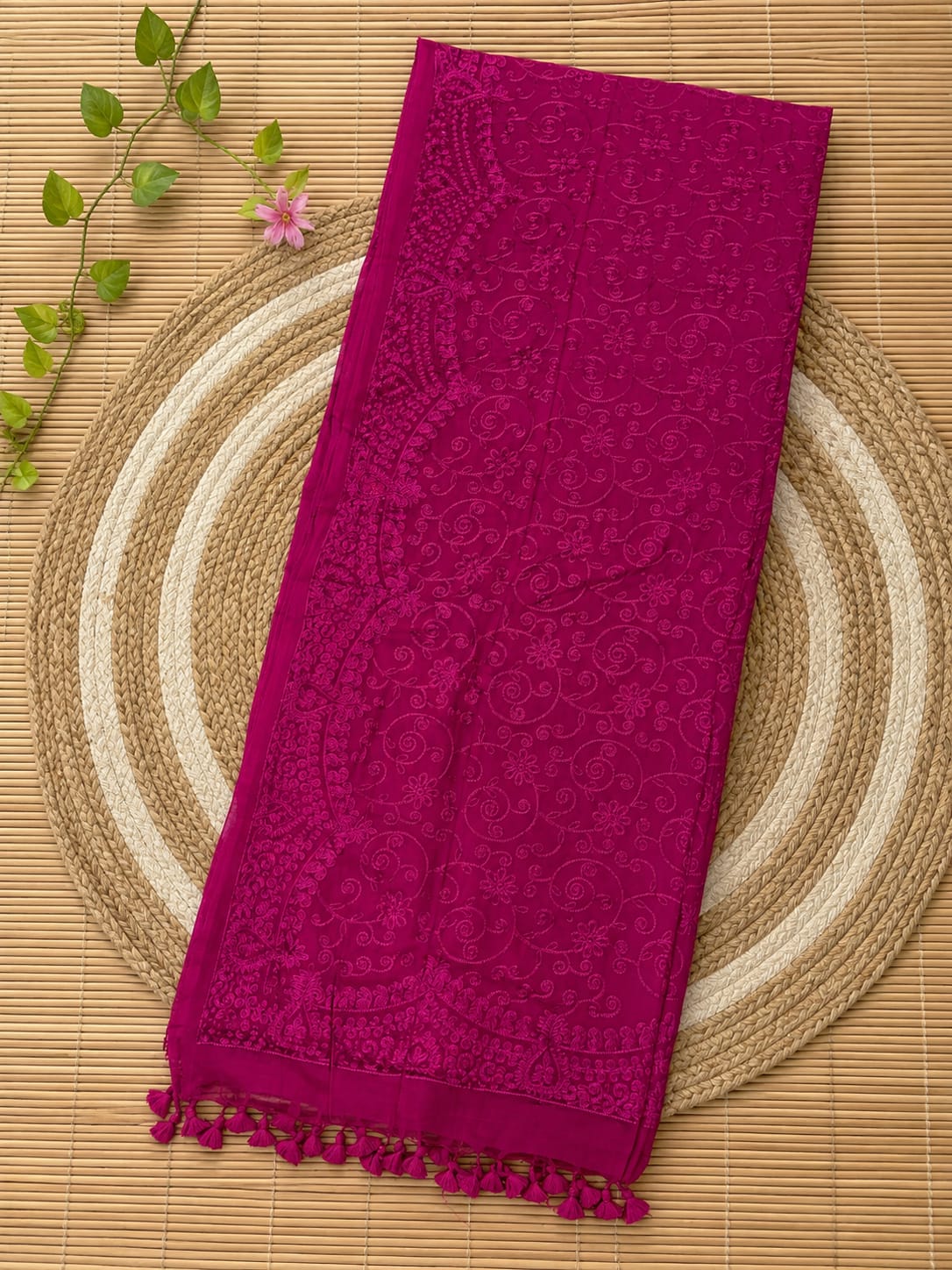 Authentic pure cotton special all-over stitch Chikankari saree in premium quality Mul Cotton by Rihyaaz