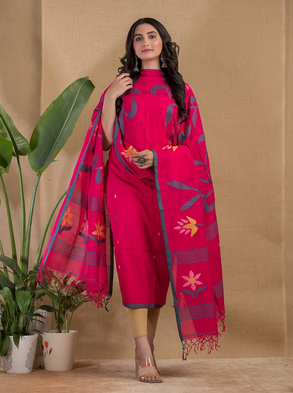 🌸Tantuj Lata — Jamdani Cotton Suit Set | Rihyaaz