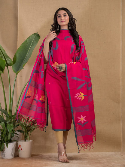🌸Tantuj Lata — Jamdani Cotton Suit Set | Rihyaaz