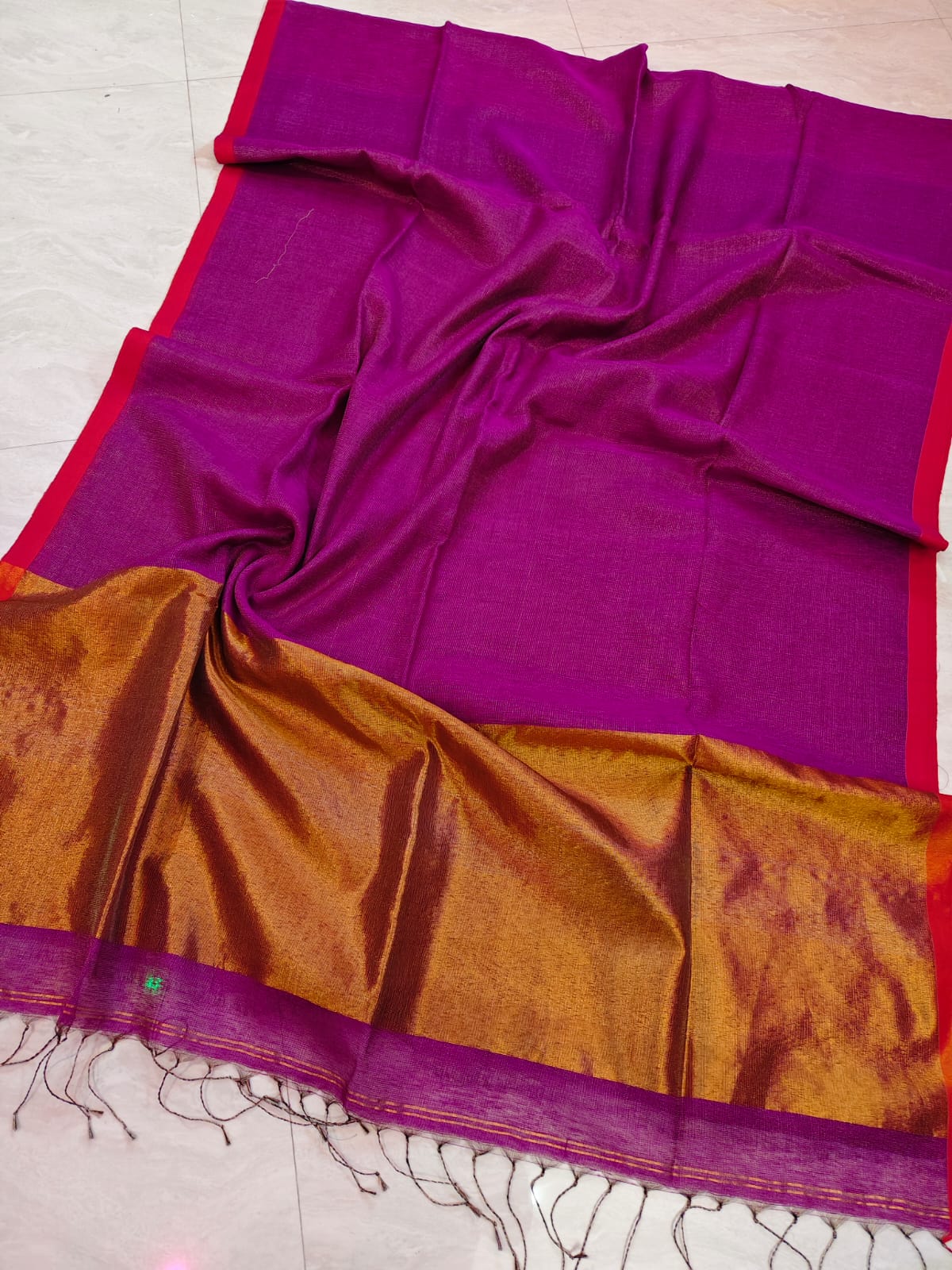 Premium Silk Linen Saree by RIHYAAZ, available in multiple colours with elegant drape and running blouse piece