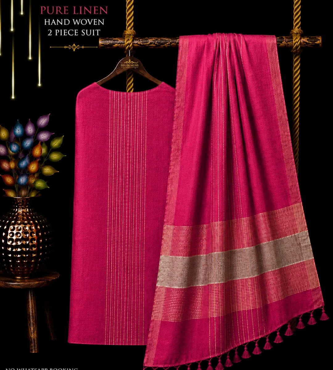 Ena – Pure Jayshree & 120 Count Linen Handwoven Jamdani Suit Set | Rihyaaz