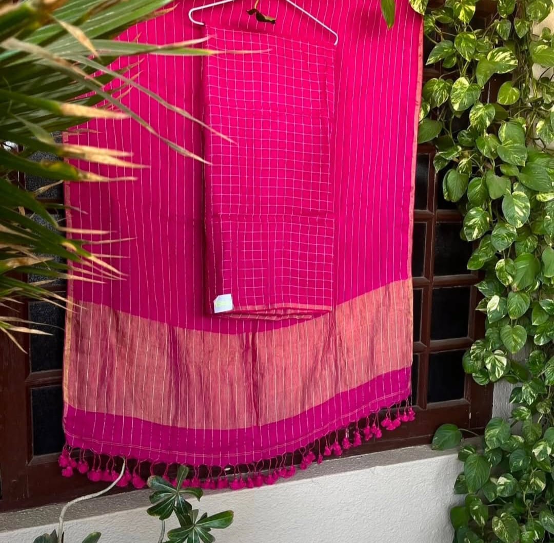 Magenta Pure Jayshree Linen Suit Set for Women – Premium Quality Ethnic Wear by Rihyaaz Fashions