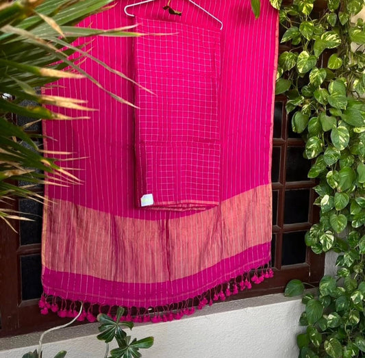 Magenta Pure Jayshree Linen Suit Set for Women – Premium Quality Ethnic Wear by Rihyaaz Fashions