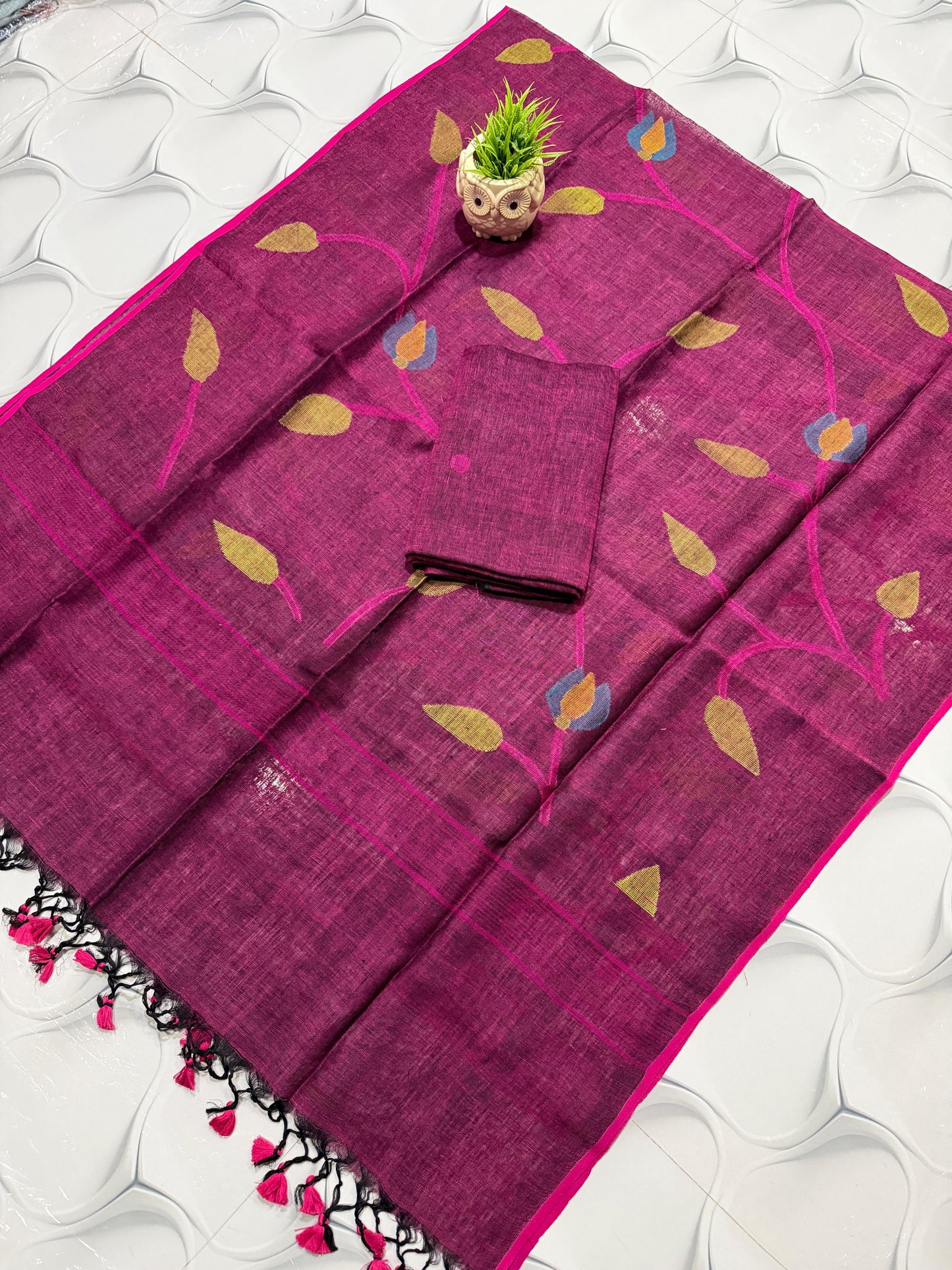 🍁 Pure Joyshree Linen Jamdani Handwoven Suits 🍁| Rihyaaz