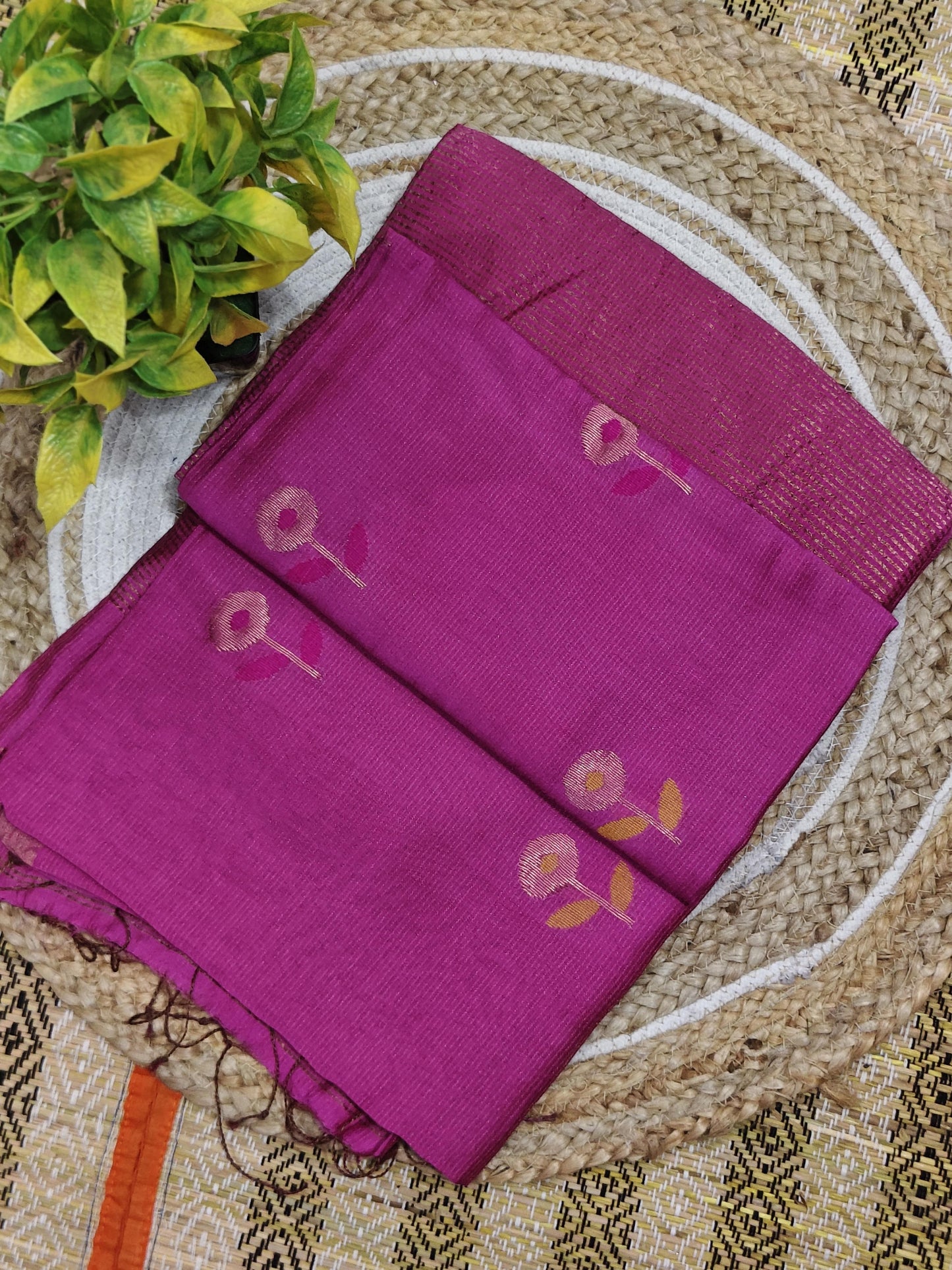 Tiffany Zari Weaved Tissue Silk by Modal Jamdani, premium handwoven lightweight saree with blouse piece by Rihyaaz