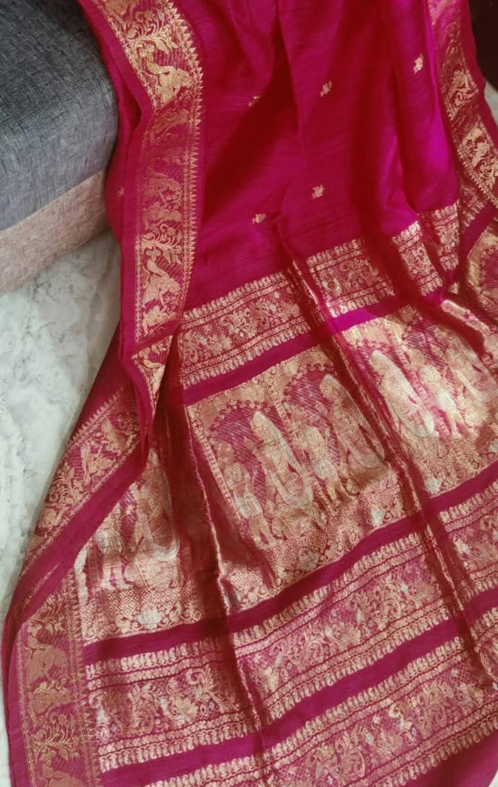 Putul - Authentic Pure Matka Handloom Baluchuri Silk Saree by Rihyaaz, Silk Mark Certified handwoven Bengal silk saree with traditional Baluchuri motifs, premium handcrafted festive and bridal ethnic wear.