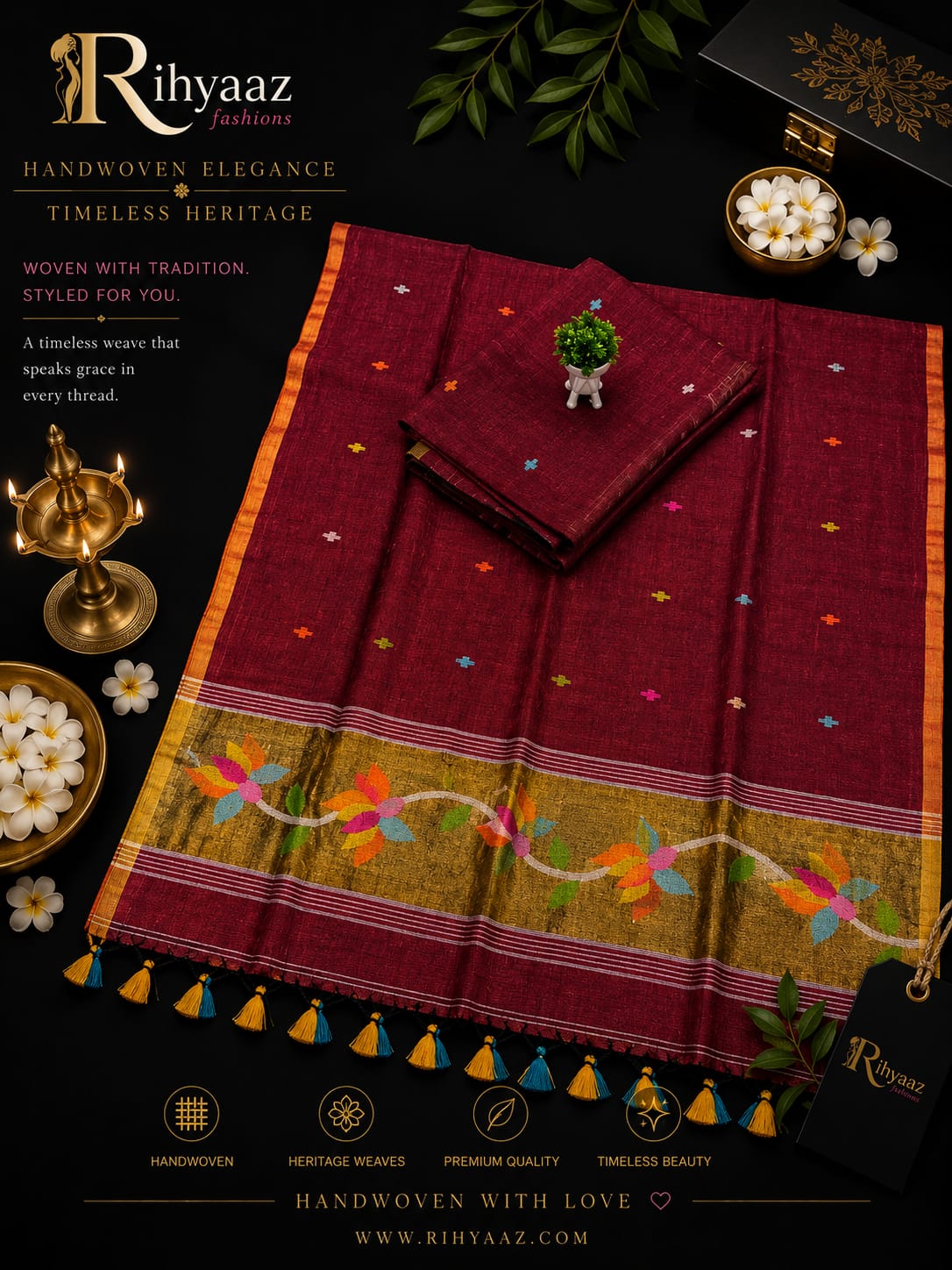 Kanaklatha Paithani palla lotus Jamdani dupatta multicolour buta weaved suit by Rihyaaz