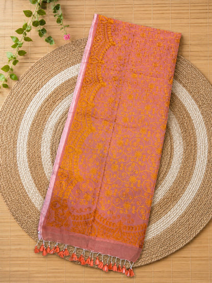 Authentic pure cotton special all-over stitch Chikankari saree in premium quality Mul Cotton by Rihyaaz