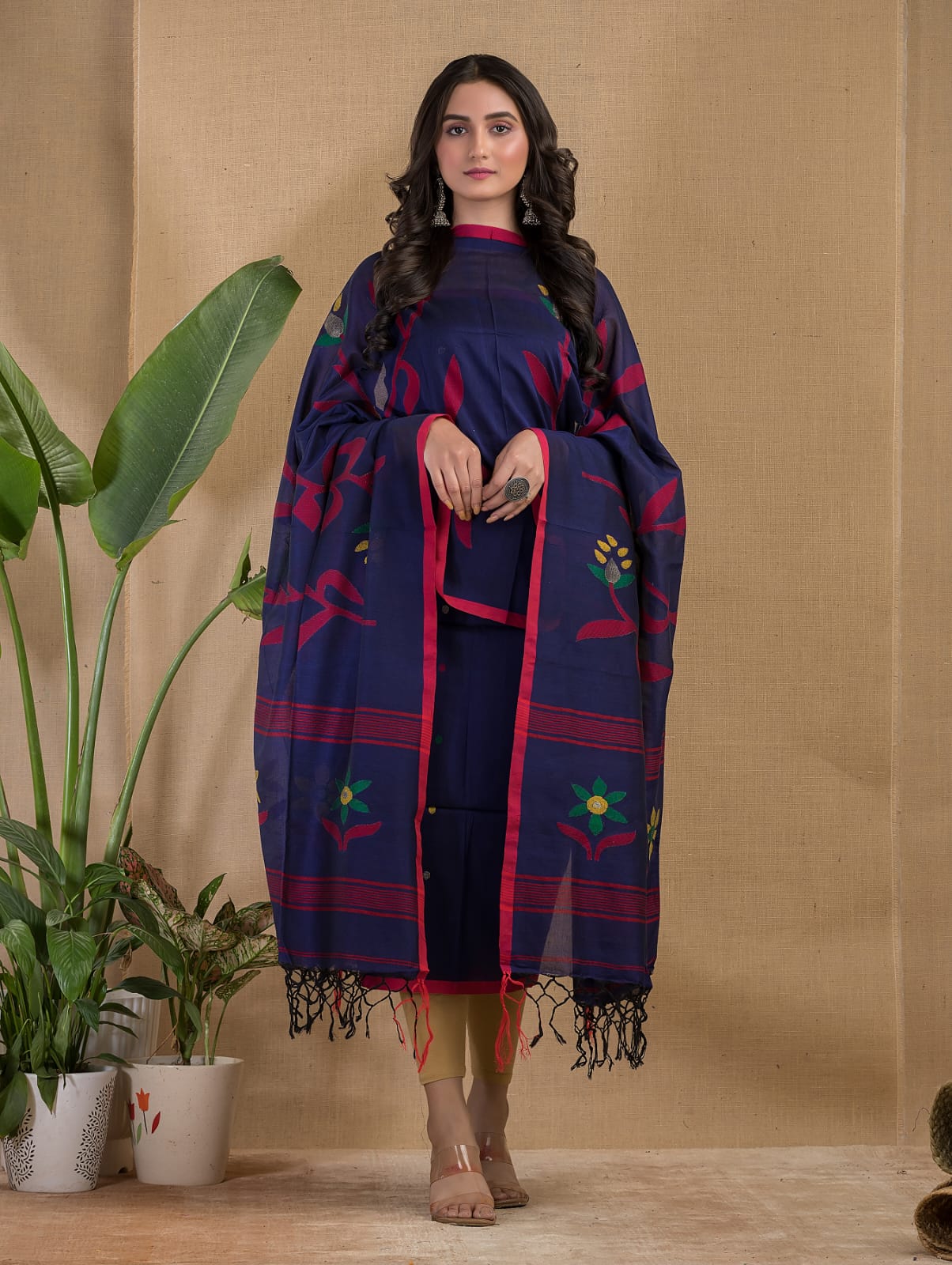 🌸Tantuj Lata — Jamdani Cotton Suit Set | Rihyaaz