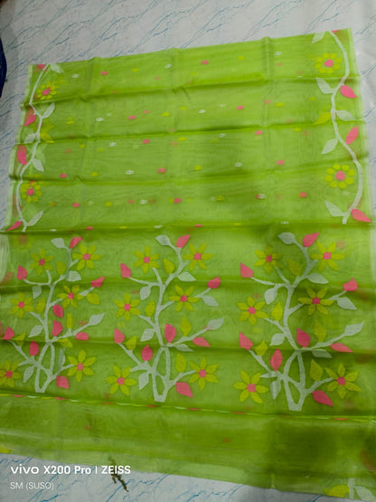 Hashnuhana Pure Muslin Handwoven Jamdani Saree by Rihyaaz, Silk Mark Certified premium handcrafted saree with intricate traditional Jamdani weaving, luxury ethnic wear for weddings and festive occasions