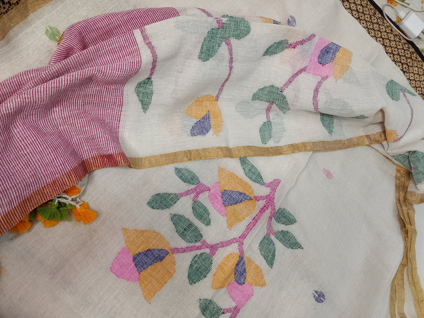 Surili – All Over Weaved Linen Suit for Women | Elegant Ethnic Linen Wear | Rihyaaz