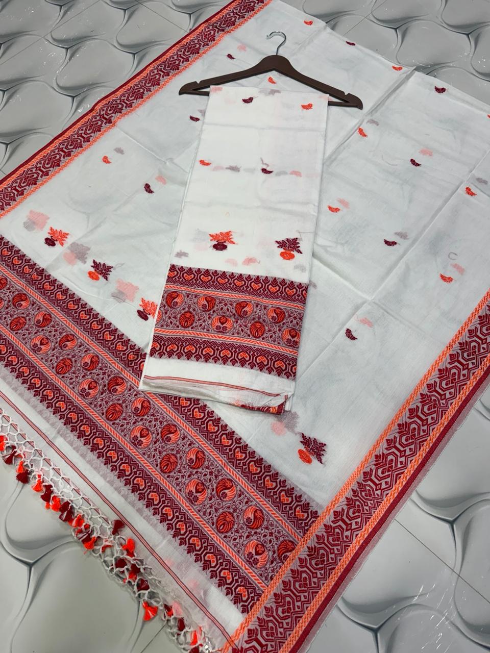 Rihyaaz Cotton Baluchuri Cotton-by-Cotton handwoven suit with 2.5 meter cotton top and 2.5 meter dupatta