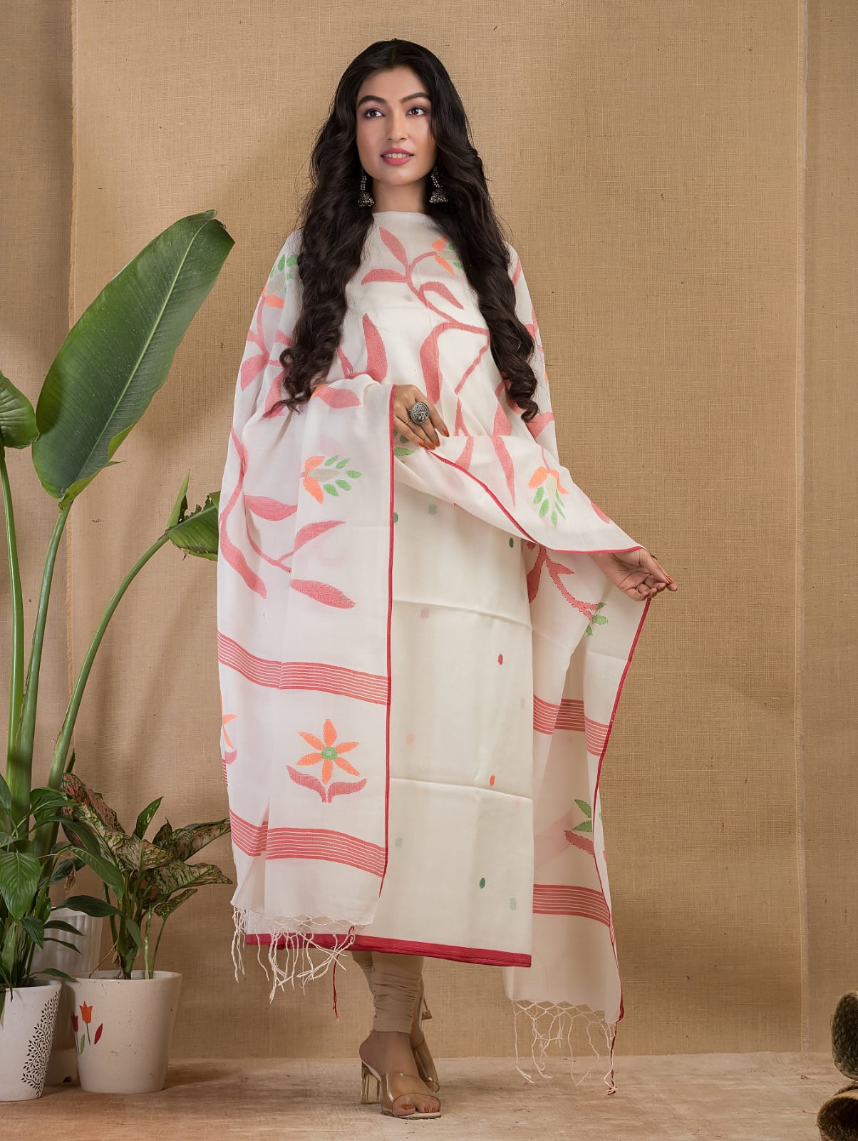 🌸Tantuj Lata — Jamdani Cotton Suit Set | Rihyaaz