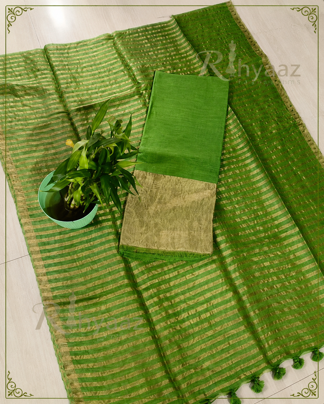 Sharmina - Pure Linen Zari Weaved Suit by Rihyaaz featuring premium handwoven linen fabric with elegant zari weaving, luxury ethnic wear for festive and occasion dressing.