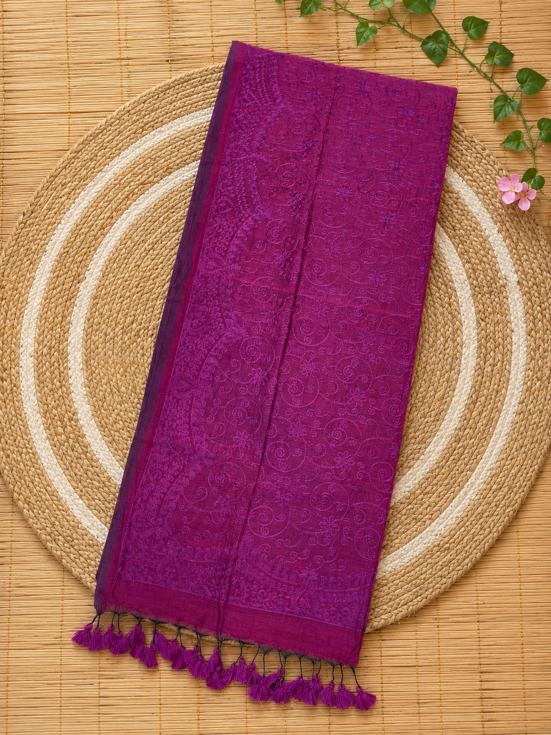 Authentic pure cotton special all-over stitch Chikankari saree in premium quality Mul Cotton by Rihyaaz