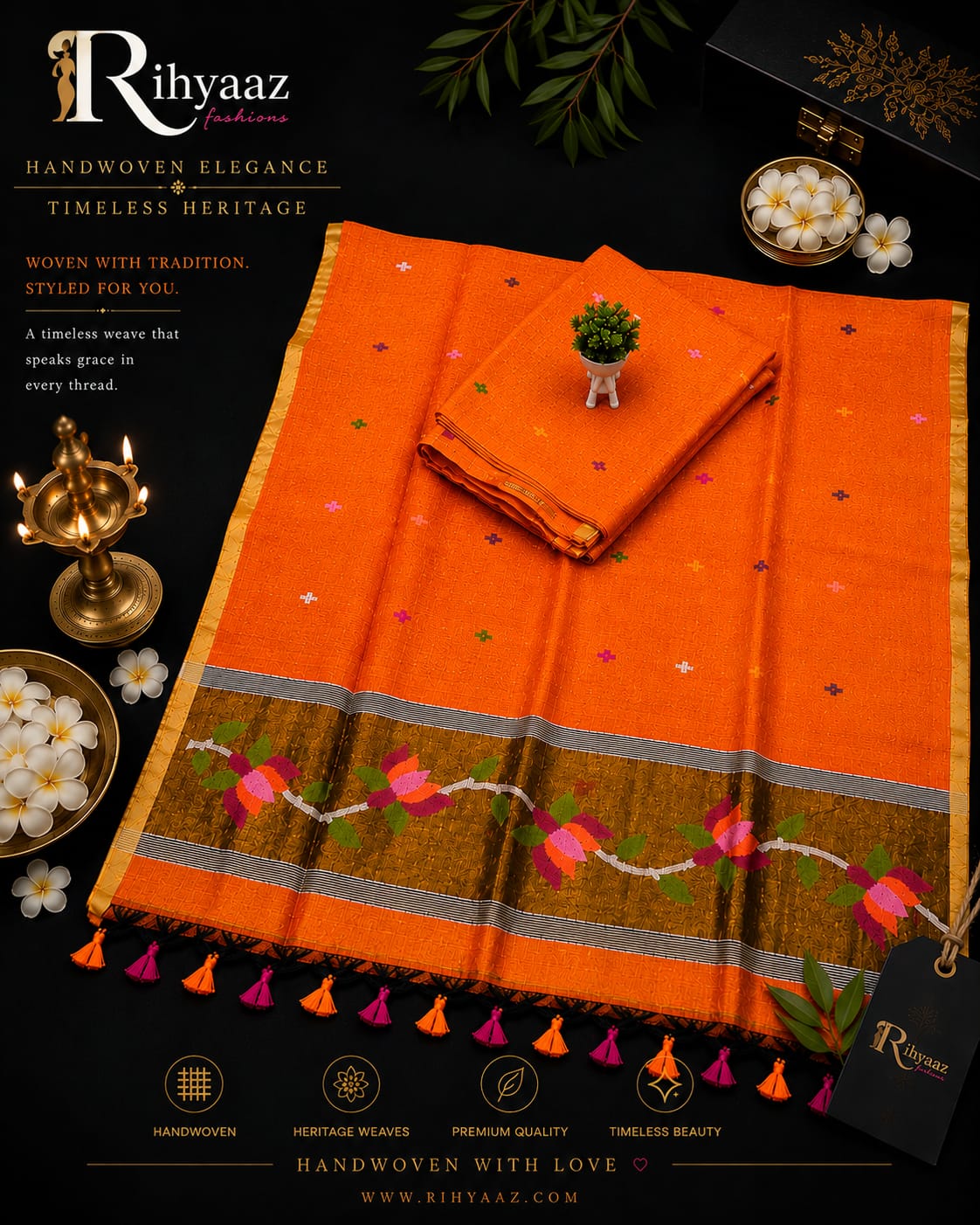 Kanaklatha Paithani palla lotus Jamdani dupatta multicolour buta weaved suit by Rihyaaz