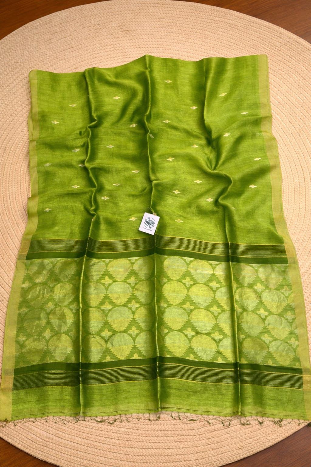 Musk authentic premium handloom soft Reshom check Tissue Muslin Linen Paithani saree by Rihyaaz with running blouse piece