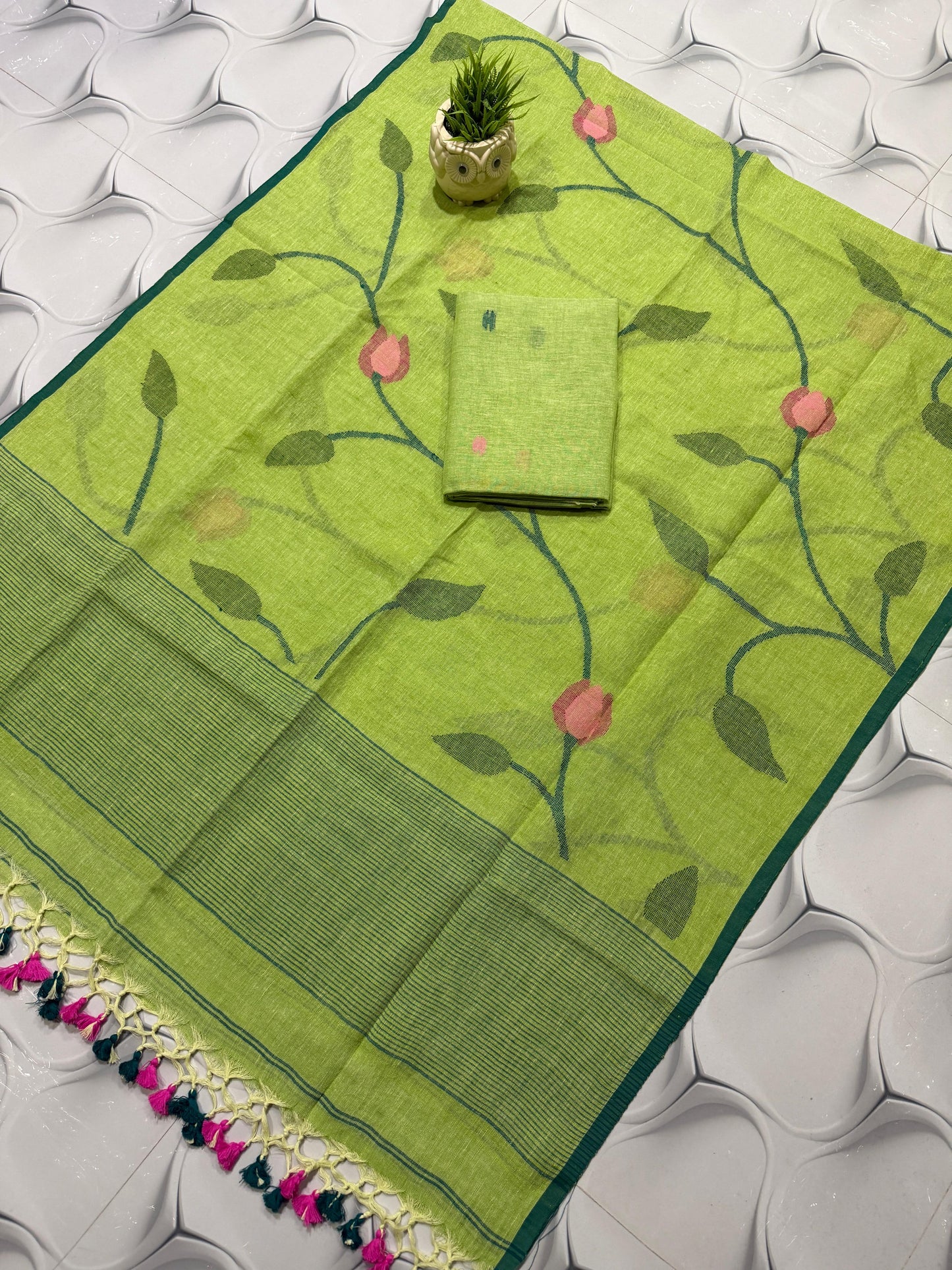 🍁 Pure Joyshree Linen Jamdani Handwoven Suits 🍁| Rihyaaz