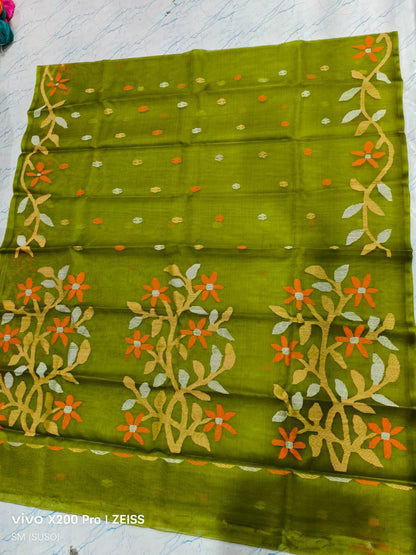 Hashnuhana Pure Muslin Handwoven Jamdani Saree by Rihyaaz, Silk Mark Certified premium handcrafted saree with intricate traditional Jamdani weaving, luxury ethnic wear for weddings and festive occasions