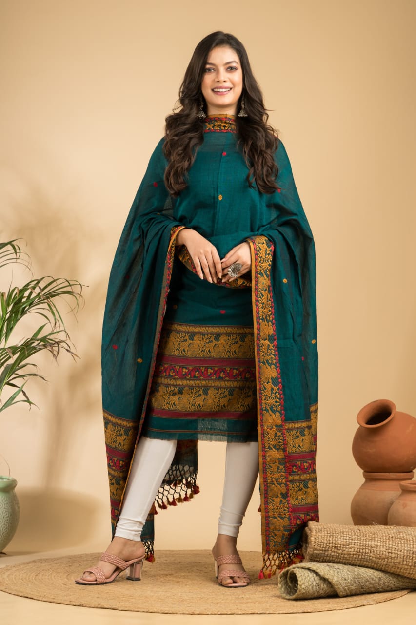 🌻 Cotton Baluchari Suit Set | Rihyaaz