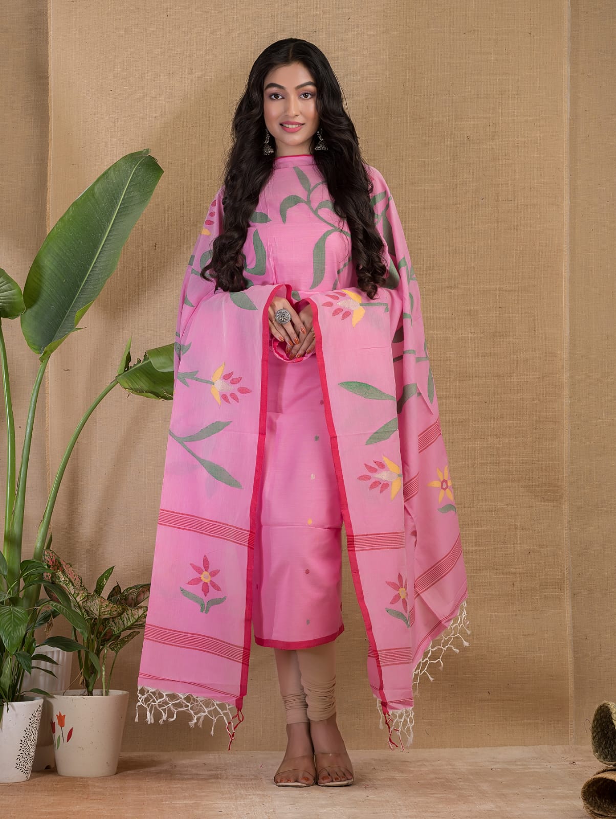 🌸Tantuj Lata — Jamdani Cotton Suit Set | Rihyaaz