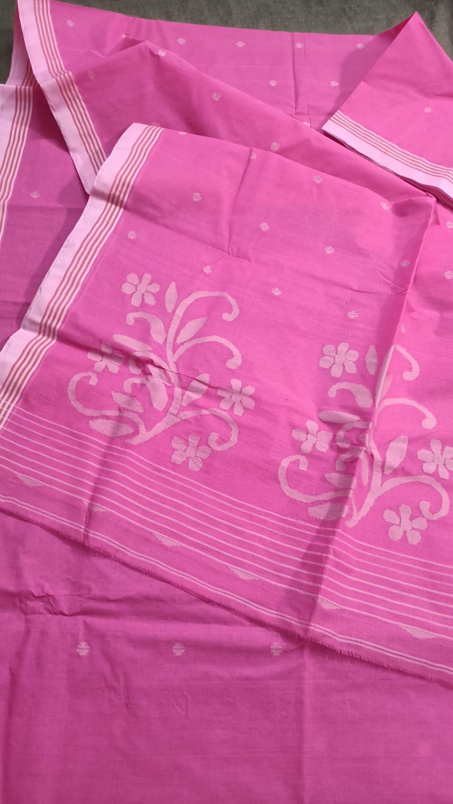 Pure Cotton by Cotton Handwork Needle Jamdani Saree | Handwoven & Handworked Saree | Rihyaaz