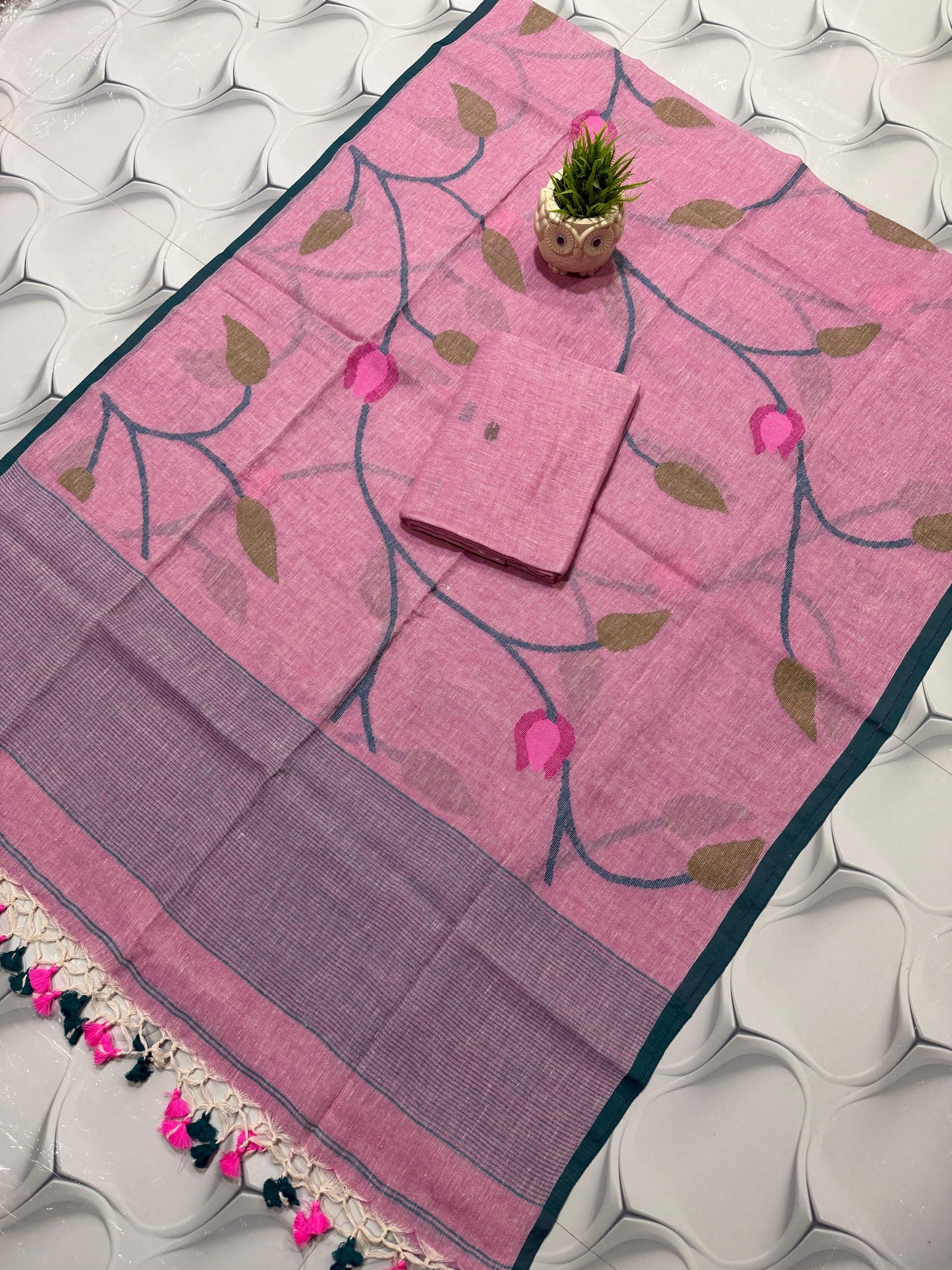 🍁 Pure Joyshree Linen Jamdani Handwoven Suits 🍁| Rihyaaz