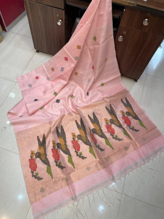 Machranga Traditional 100% pure Matka silk Paithani saree with running blouse piece by Rihyaaz.