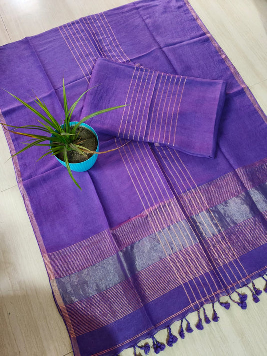 Varta 120 count linen Jamdani suit with handwoven detailing, 3 meter top and 2.5 meter dupatta by Rihyaaz
