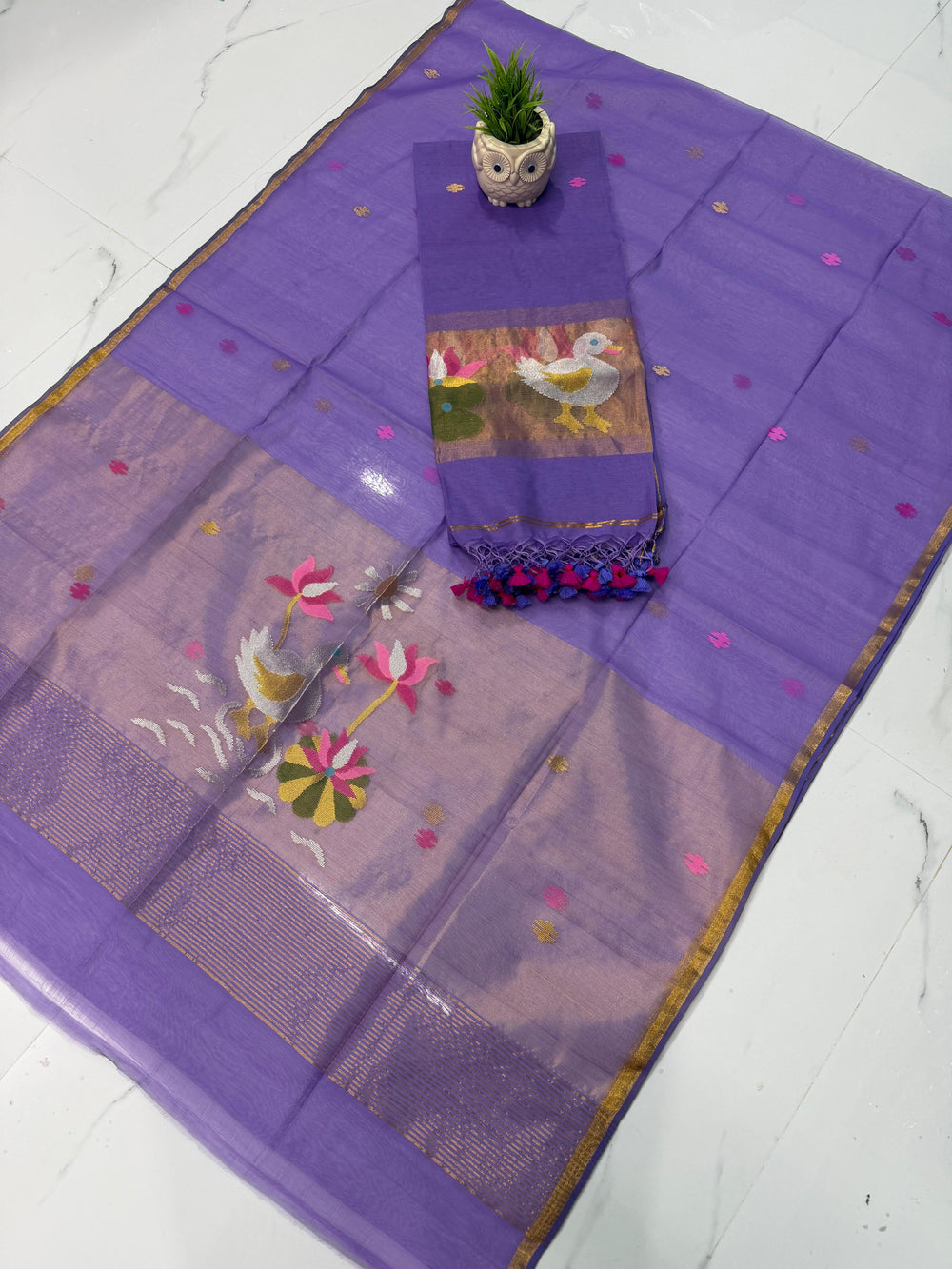 ✨ Muslin Paithani Daaman Work Kurta with Tissue Palla Dupatta | Rihyaaz