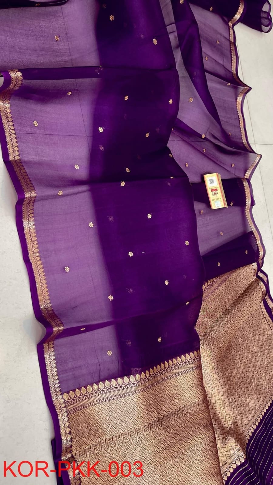Maheen Premium Kora Silk Zari Weaved Border Saree by Rihyaaz featuring luxurious handwoven Kora silk, elegant zari woven border, lightweight festive designer saree for weddings and celebrations.