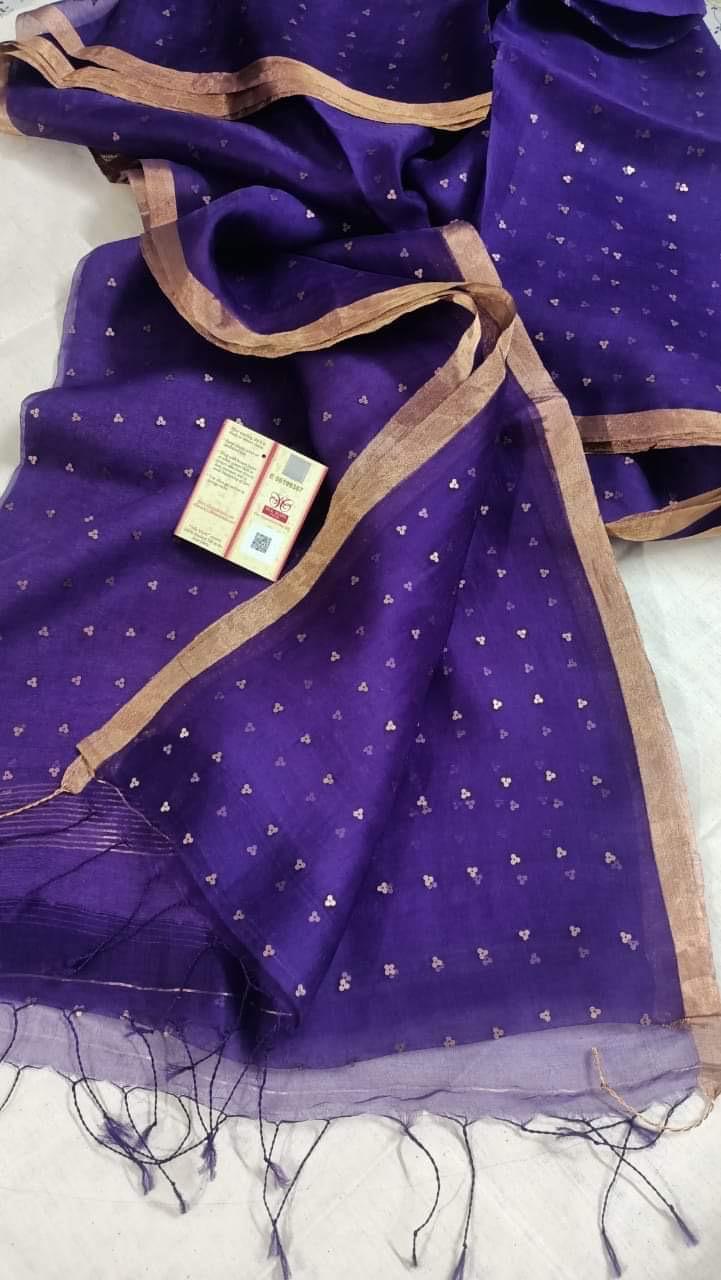 ✨ 𝓢𝓲𝓽𝓪𝓻𝓪  – Resham Silk Sequin Weaved Jamdani Saree | Premium Handwoven Luxury | Rihyaaz✨