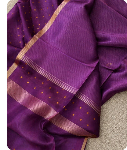Rupal silk linen sequin woven kurta with micro striped weave and resham palla Jamdani dupatta by Rihyaaz premium handwoven ethnic suit set.
