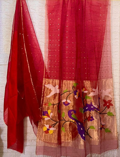 Goonj Traditional Resham Paithani saree with all-over sequin weave by Rihyaaz 
