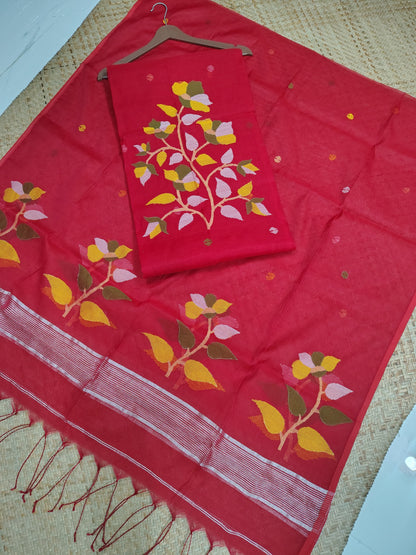 Bethuya Jamdani handwoven suit set by Rihyaaz, crafted in premium Muslin fabric with a beautifully designed 2.5-meter designer dupatta and 2.5-meter top.