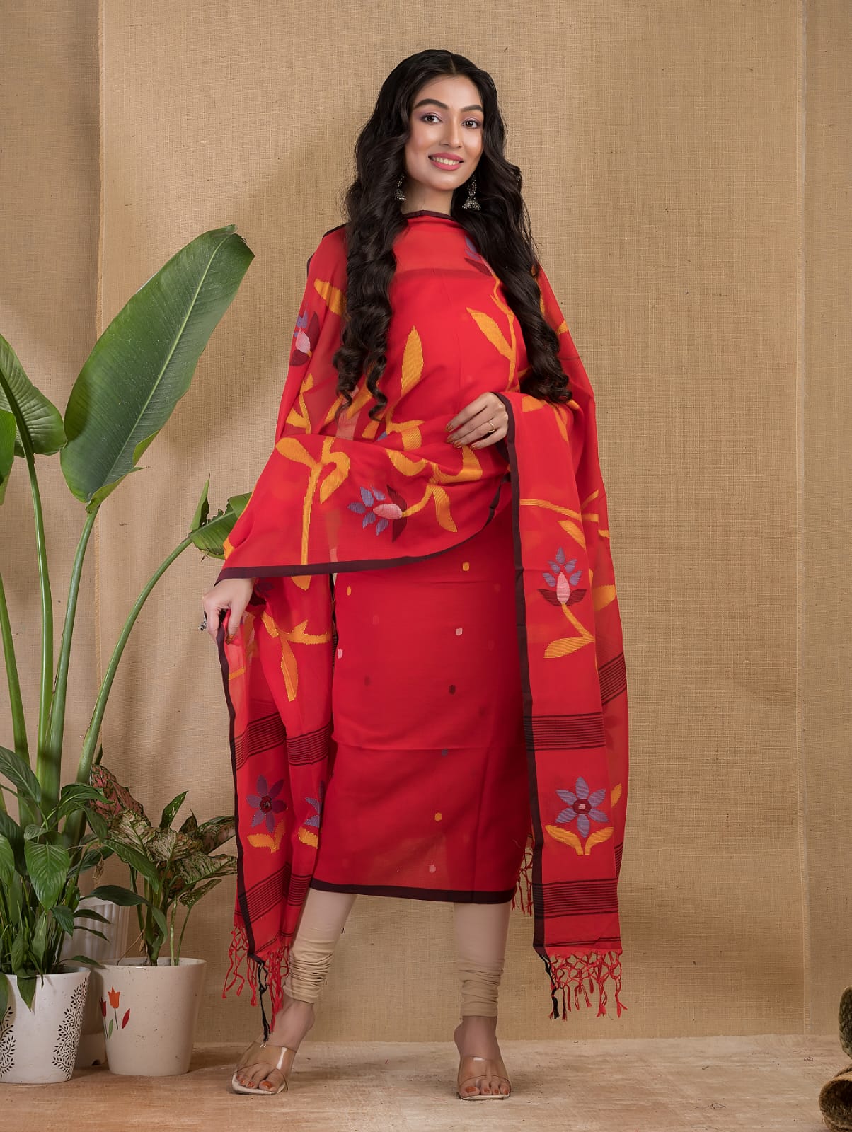 🌸Tantuj Lata — Jamdani Cotton Suit Set | Rihyaaz