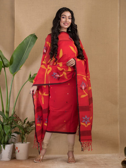 🌸Tantuj Lata — Jamdani Cotton Suit Set | Rihyaaz