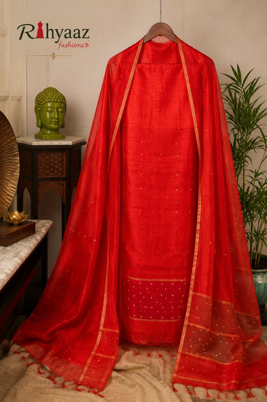 Ratri Matka suit set styled with an elegant Resham sequin embellished dupatta, showcasing traditional Indian ethnic fashion and festive craftsmanship.