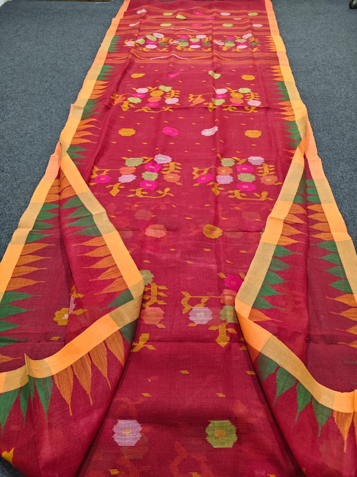 Moirangphee cotton handloom saree by Rihyaaz, showcasing traditional Indian weaving craftsmanship and elegant ethnic design